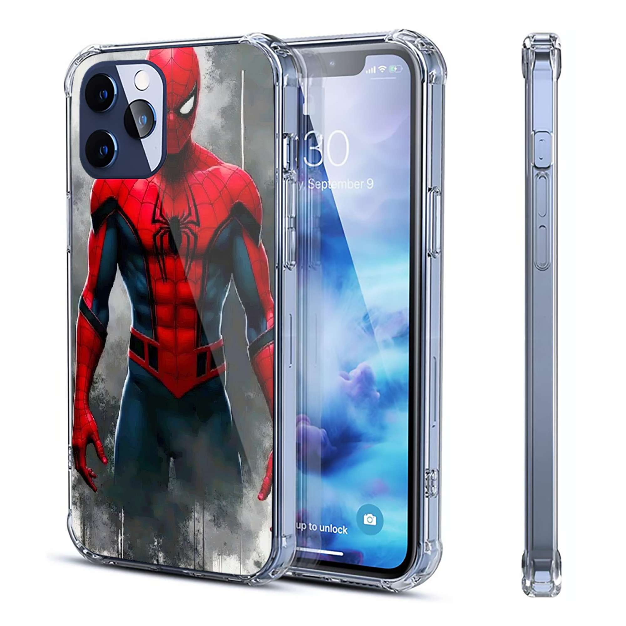 （画像用） Spider Man スパイダーマン 【iPhone 12シリーズ対応】透明スマホケース（クリアソフトケース）